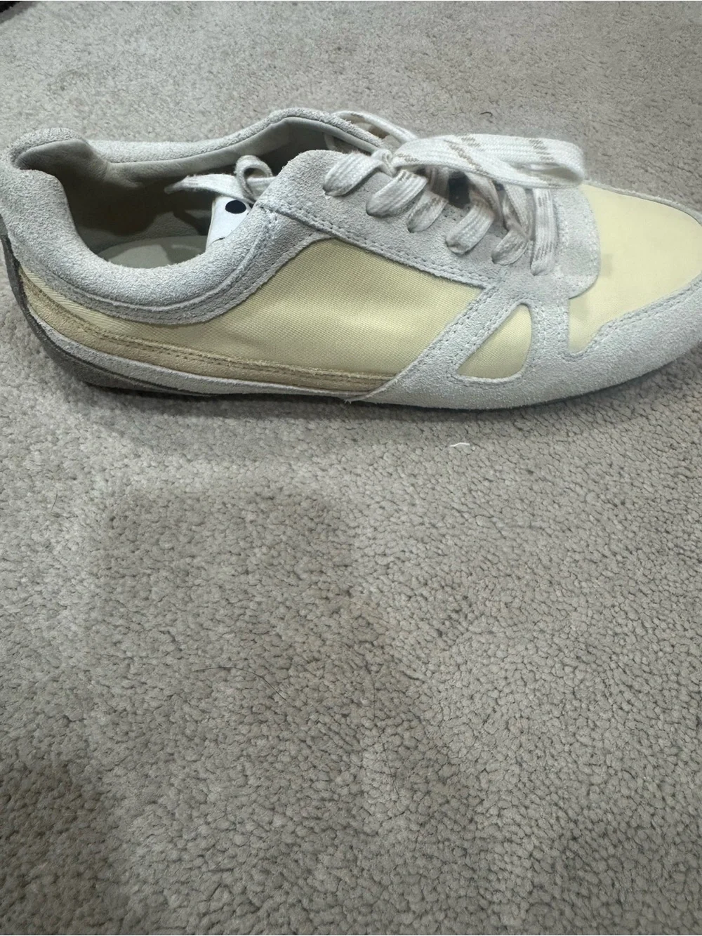 Isabel Marant Low-Top Lace-Up Sneakers in Cream and Pale Yellow